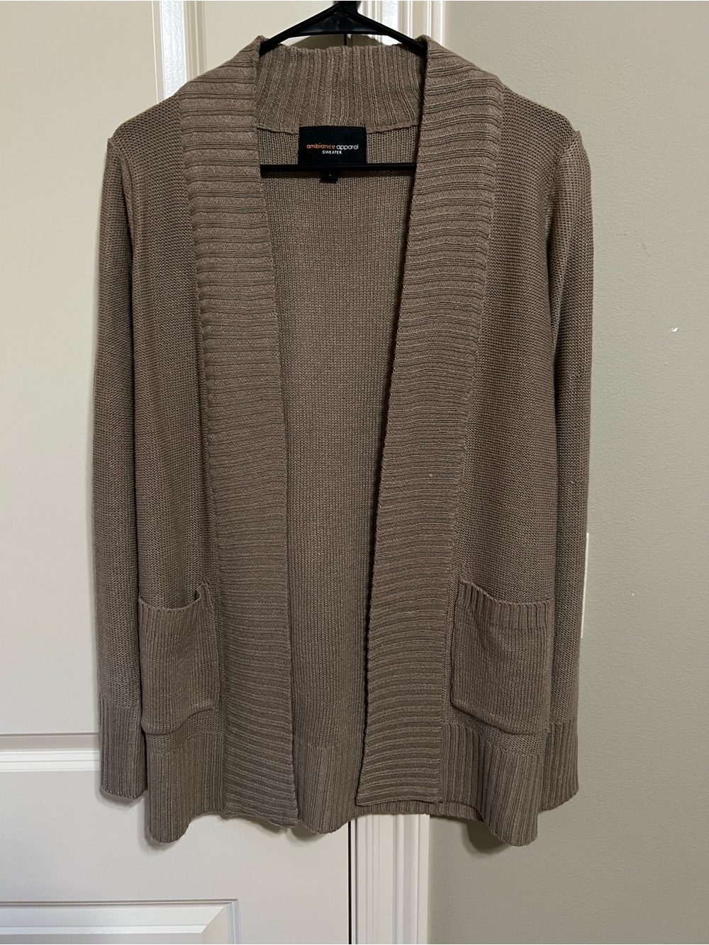 American Apparel Taupe Open Cardigan with Pockets